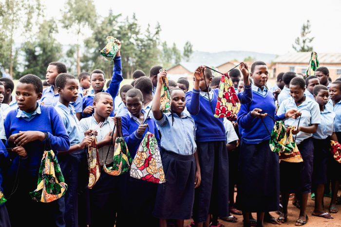 Days for Girls charity period kits at Sorwathe School in Kinihira, Rwanda